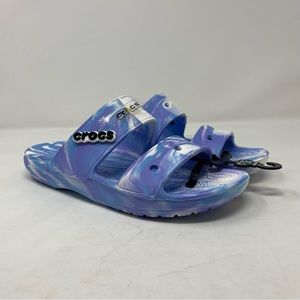 New Crocs Classic Marbled Sandal White Oxygen Purple Unisex  M9/W11